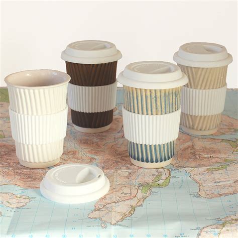 Ceramic Travel Mug Eco Coffee Cup With Lid Sleeve By Helen Rebecca Ceramics Notonthehighstreet Com