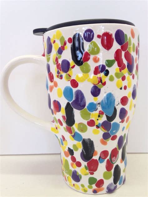 Ceramic Travel Mug With Lid Colorful By Shadylaneceramics On Etsy