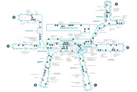 Charlotte Airport Map American Airlines Maps For You