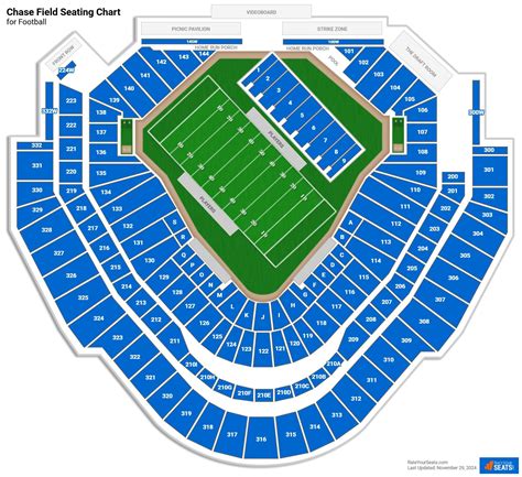 Chase Field Seating Charts For Football Rateyourseats Com