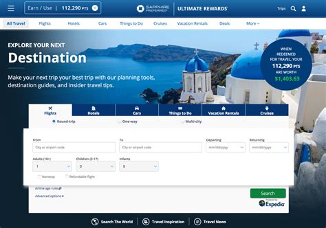 Chase Ultimate Rewards Travel Portal Now Powered By Expedia Everything