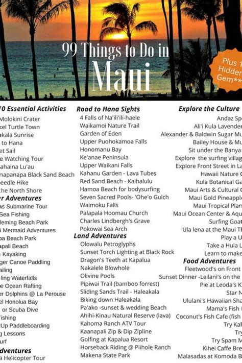 Check Out 99 Things To Do In Maui During Your Next Visit List Includes