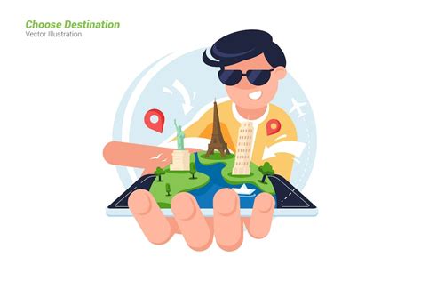 Choose Destination Vector Illustration Design Template Place