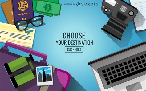 Choose Your Destination Travel Banner Vector Download