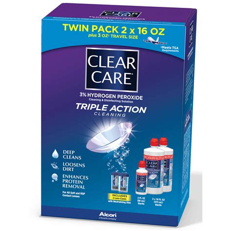 Clear Care Contact Lens Care Solution 2 Pk 16 Fl Oz With Bonus