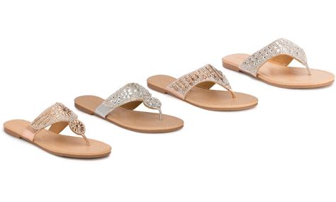 Clearance Olivia Miller Destin Women S Embellished Thong Sandals Groupon