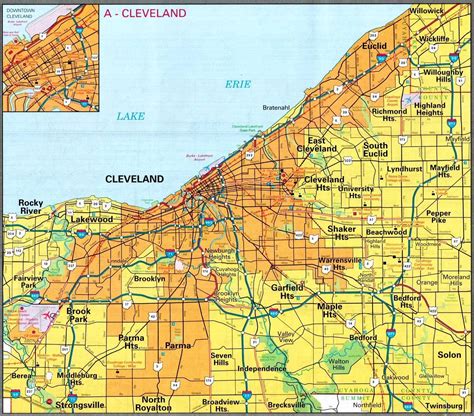 Cleveland Cleveland Map Ohio Image Cleveland