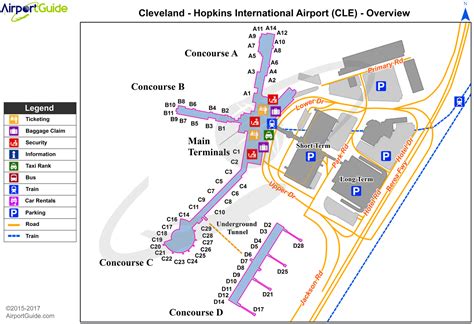 Cleveland Hopkins Airport Cle Main Terminal Map