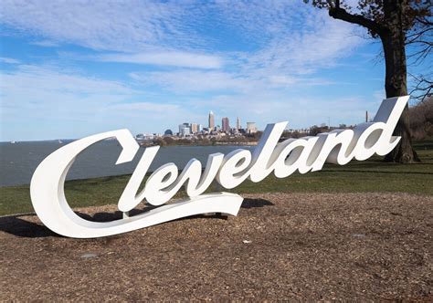 Cleveland Ohio Edgewater Script Sign Prints Etsy