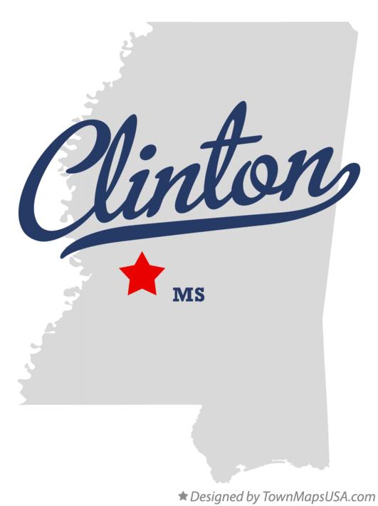 Clinton Mississippi Map