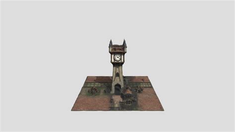 Clock Tower Village Medieval Realistic 3D Model By Beriloderik387