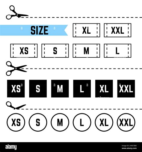 Clothing Sizes Labels Symbols Xs S M L Xl Xxl Stock Vector Image