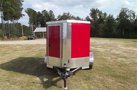 Colony S 5X8 Red Ta Enclosed Trailer 697 Xtra Tuff Trailers