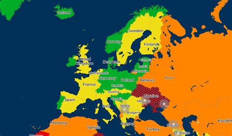 Color Coded Safety Map Showing Safe Destination Countries Safe