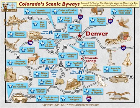 Colorado Scenic Byways Map Drive Loop Co Vacation Directory Road