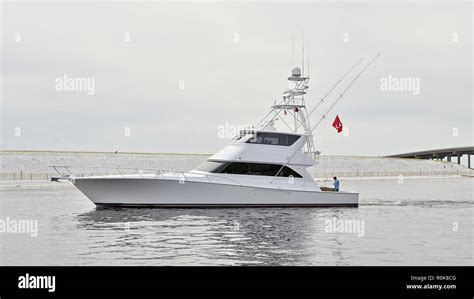 Commercial Charter Luxury Fishing Boat Or Yacht Sailing Through East