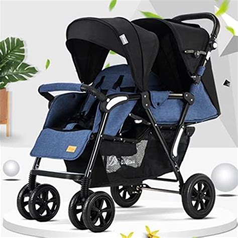 Compact Tandem Double Strollers Easy Fold Baby Strollers For Twins