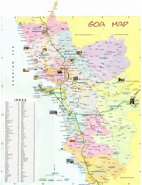 Complete Goa India Map For Tourists Guide Goa India Tourist Guide