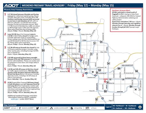 Complete List Of Arizonadot S Weekend Freeway Closures And Detours For