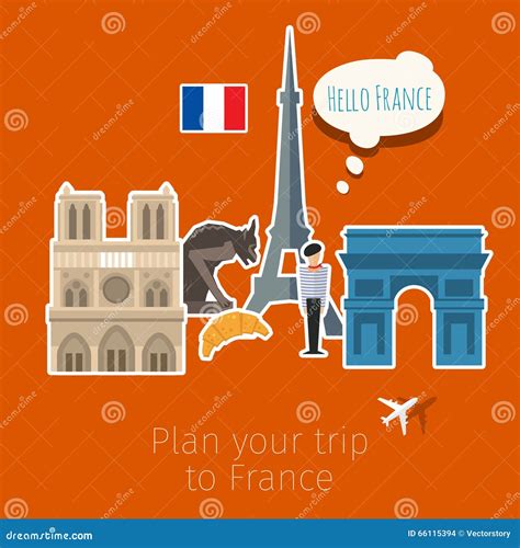 Concept Of Travel Or Studying French Stock Vector Illustration Of