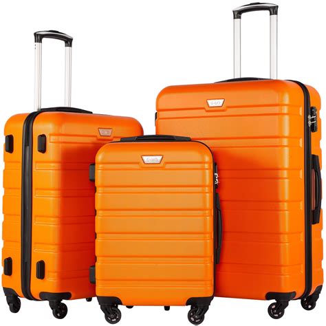 Coolife Luggage 3 Piece Set Suitcase Spinner Hardshell Lightweight Tsa