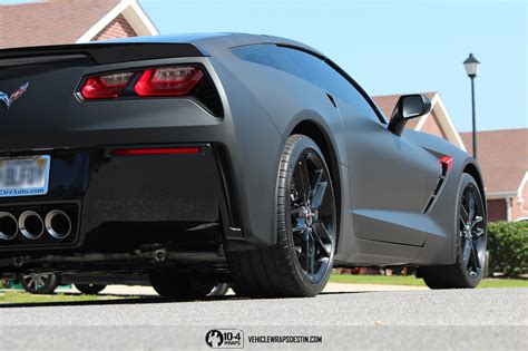 Corvette C7 Matte Black Vinyl Wrap 10 4Wraps Vehicle Wraps Destin