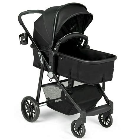 Costway 2 In1 Foldable Baby Stroller Kids Travel Newborn Infant Buggy Pushchair Black Walmart