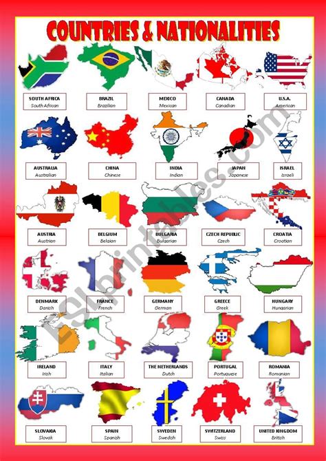 Countries And Nationalities And Maps