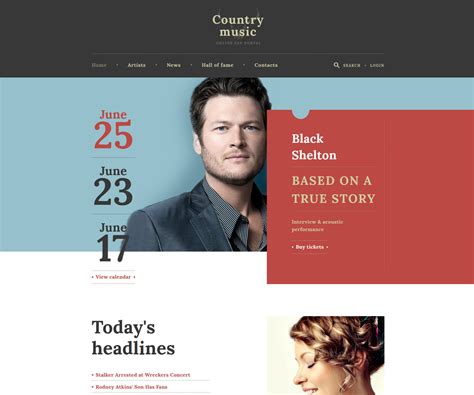 Country Music Musician Responsive Multipage Website Template