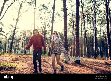 Couple Travel Adventure Holding Hand Happiness Concept Stock Photo Alamy