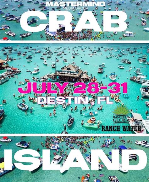 Crab Island Boat Party Destin 29 July To 30 July Allevents In