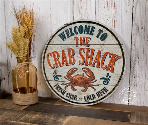 Crab Shack Sign Welcome Seafood Decor Fish Lobster Crab Etsy