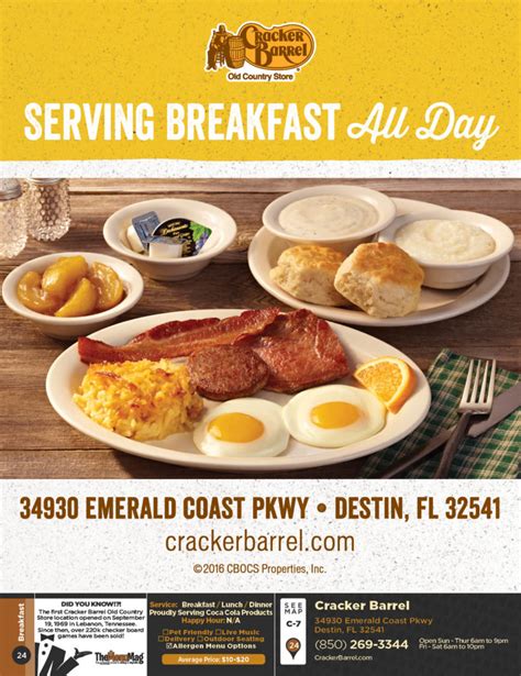 Cracker Barrel Destin The Menu Mag