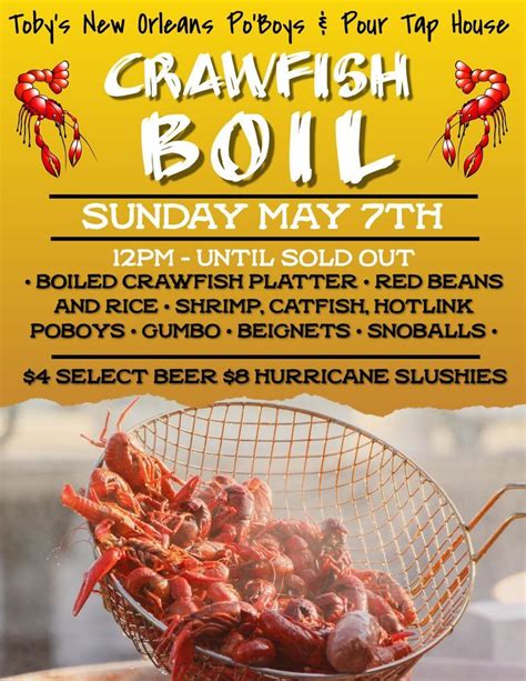 Crawfish Boil With Tobys Poboys Pour Tap House Welby 7 May 2023