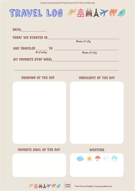 Create A Travel Journal Printable Travel Journal Sunny Sweet Days