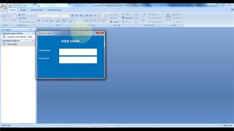 Create Login Form With Advance Design In Microsoft Access 2007 Part 1