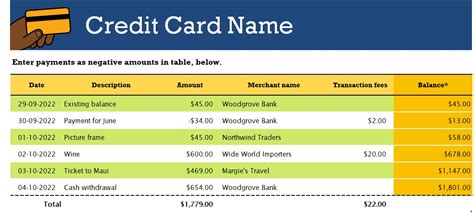 Credit Card Tracker Template In Excel Download Xlsx