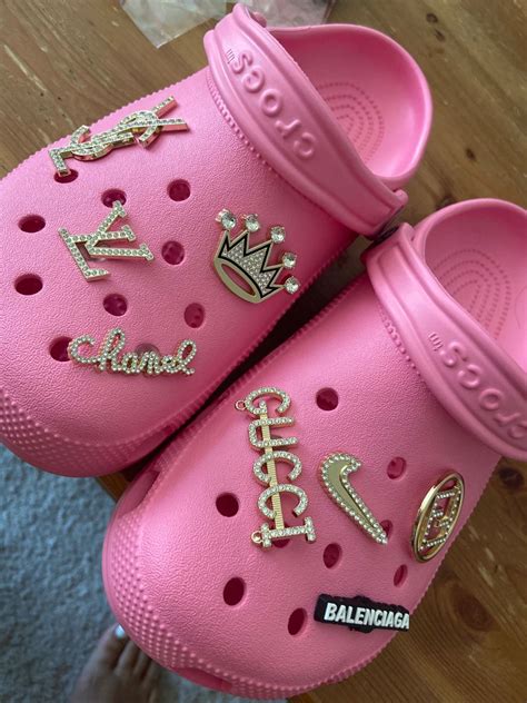 Croc Chains Crocs With Charms Crocs Fashion Pink Crocs