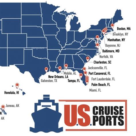 Cruise Ship Ports Us Departures Full Port List Map 2024