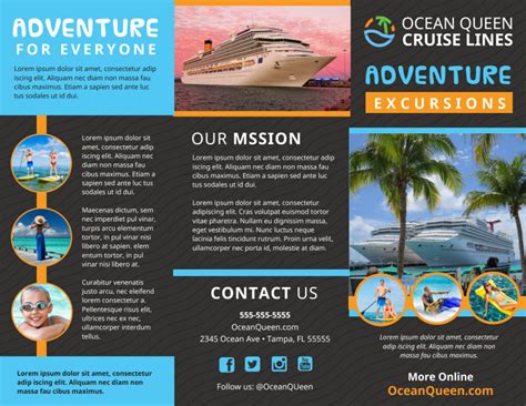 Cruise Ship Travel Brochure Template Mycreativeshop