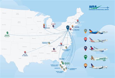 Current Nonstop Destinations From Hia Harrisburg International Airport