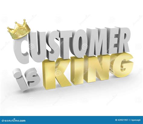 Customer Is King 3D Words Crown Top Priority Service Stock Illustration