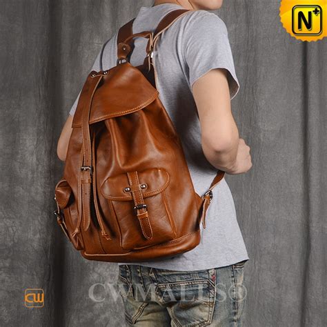 Cwmalls Tanned Italian Leather Travel Backpack Cw908002