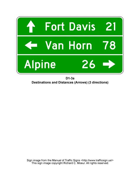 D1 3A Destination Signs Safety Devices