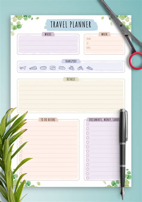 Daily Travel Planner Template Free Printable Templates