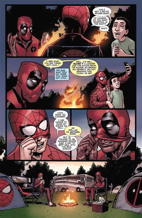 Deadpool And Spider Man Camping And Talking About The 4Th Wall Spider