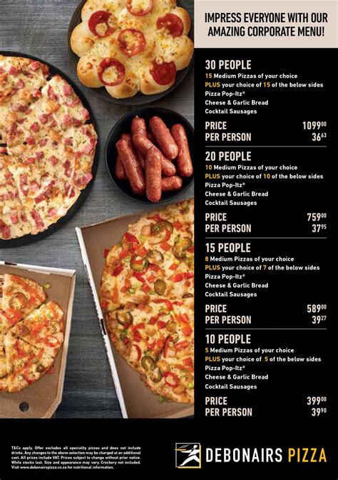 Debonairs Pizza Menu Prices Amp Specials