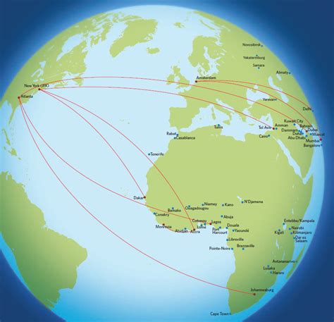 Delta Air Lines Route Map Africa And The Middle East