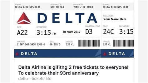 Delta Plane Ticket Template