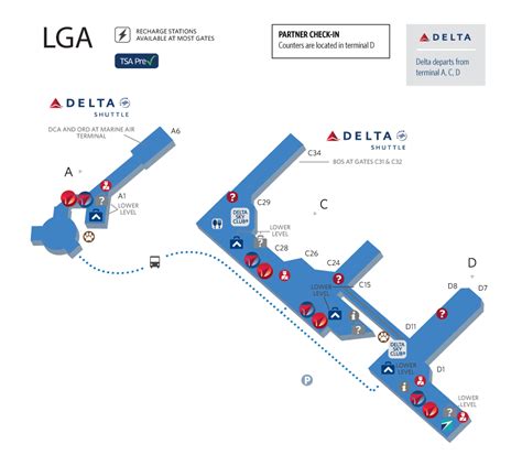 Delta Terminal Lga Map Delta Seattle Airport Map